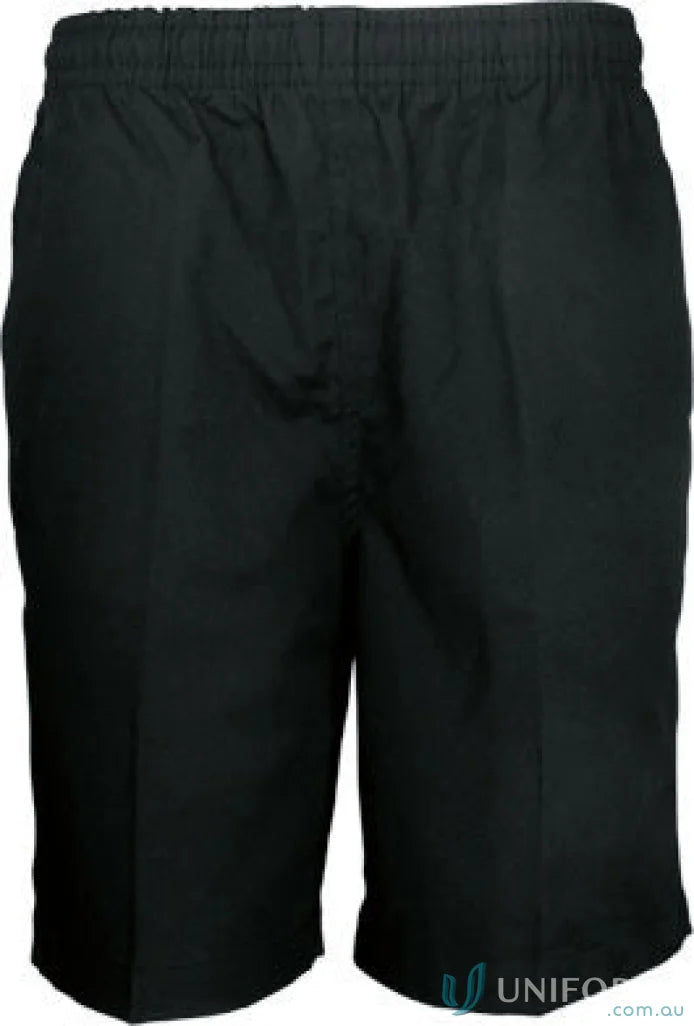 Black elastic-waist boys school shorts perfect for Boys School and school days
