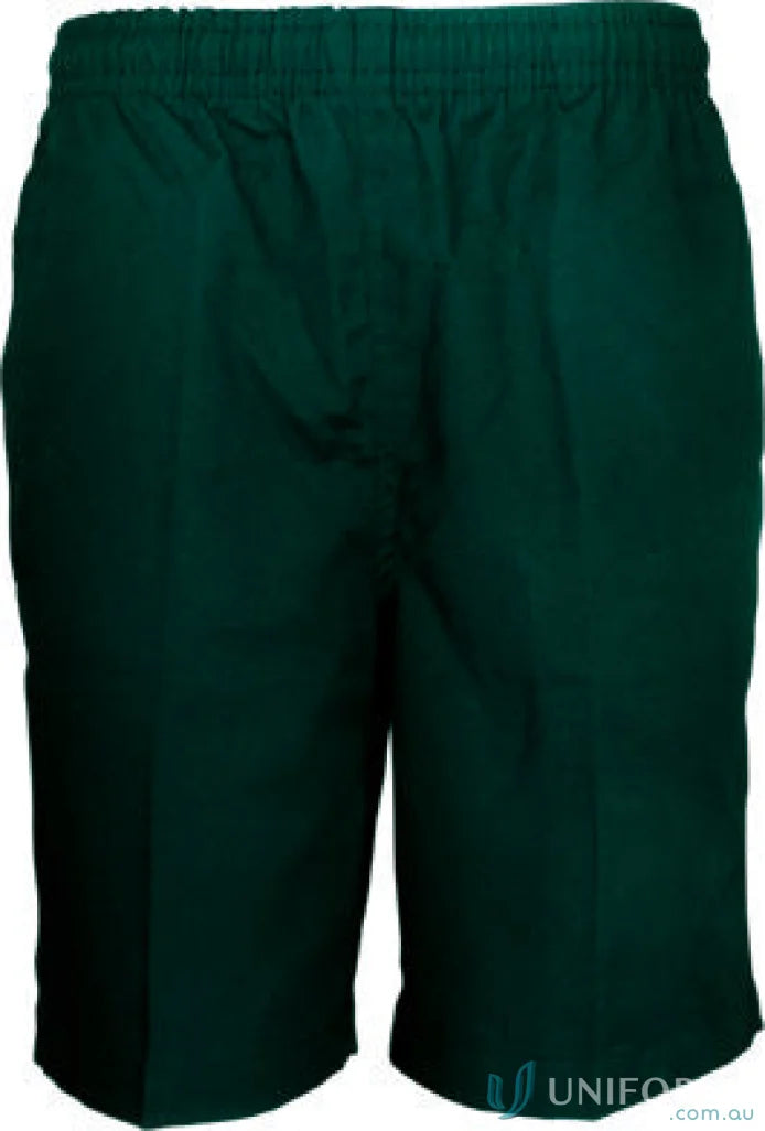 Dark green elastic waist boys school shorts perfect for boys school uniforms