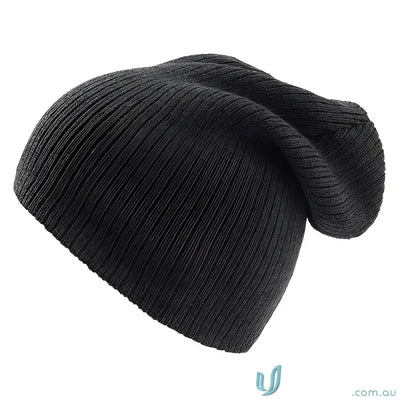 Slouchy ribbed knit Brad Beanie perfect for casual style or business meetings