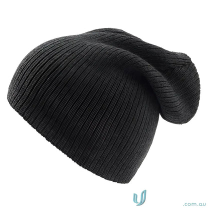 Slouchy ribbed knit Brad Beanie perfect for casual style or business meetings