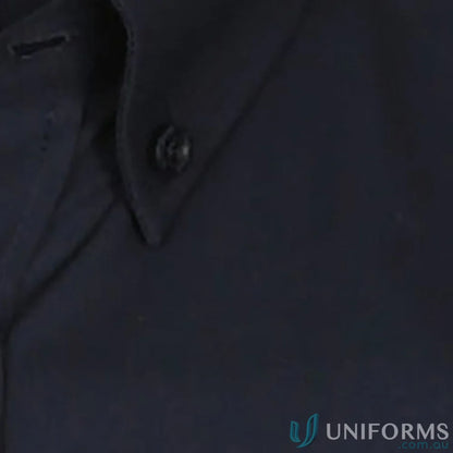 Bradford Fine Oxford LS Shirt in dark blue with single button, made with silk protein
