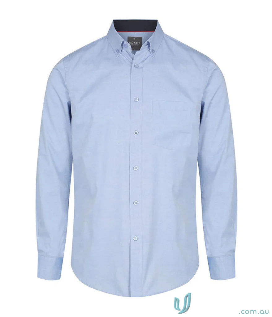 Bradford Fine Oxford LS Shirt in light blue with button-down collar and silk protein