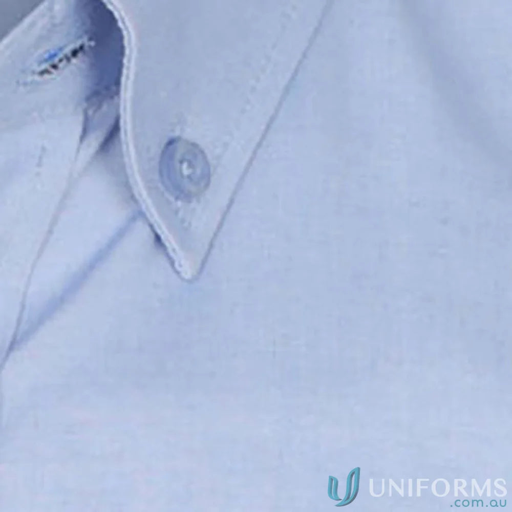 Light blue Bradford Fine Oxford Slim Fit Shirt with easy iron collar button detail