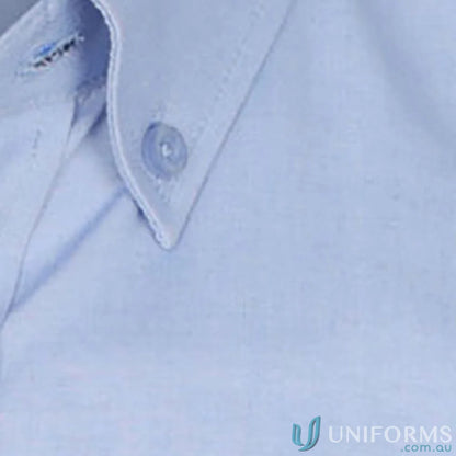 Light blue Bradford Fine Oxford Slim Fit Shirt with easy iron collar button detail
