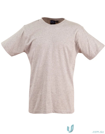 Beige Braybrook Unisex Tee showing a budget unisex tee for casual style