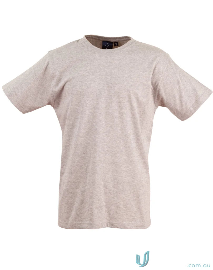 Beige Braybrook Unisex Tee showing a budget unisex tee for casual style