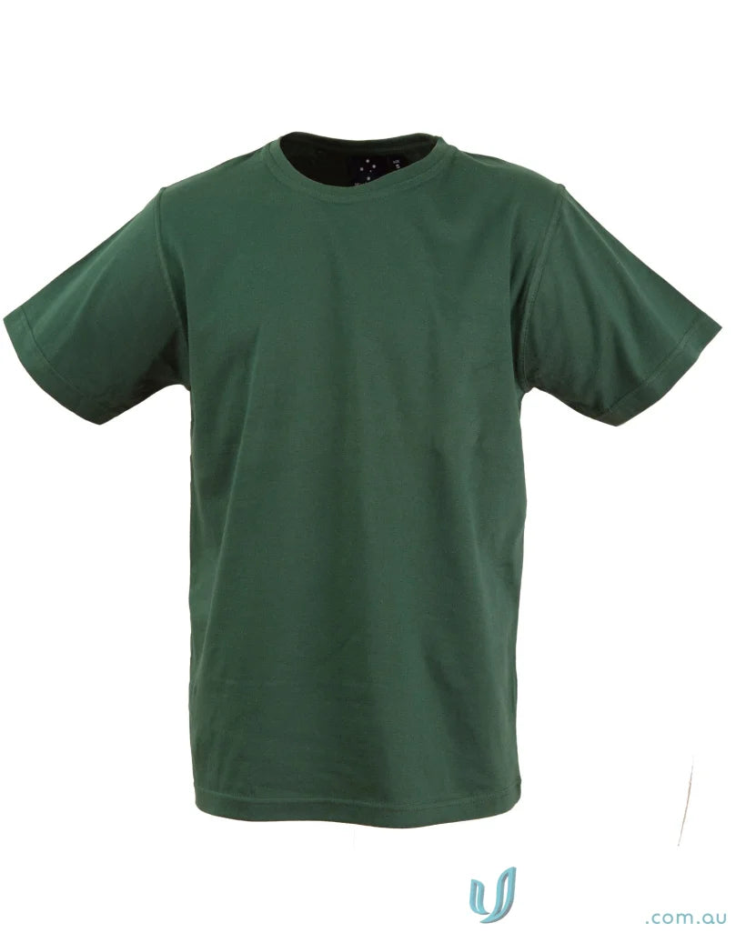 Green short-sleeved Braybrook Unisex Tee, a budget unisex tee, perfect for casual vibe