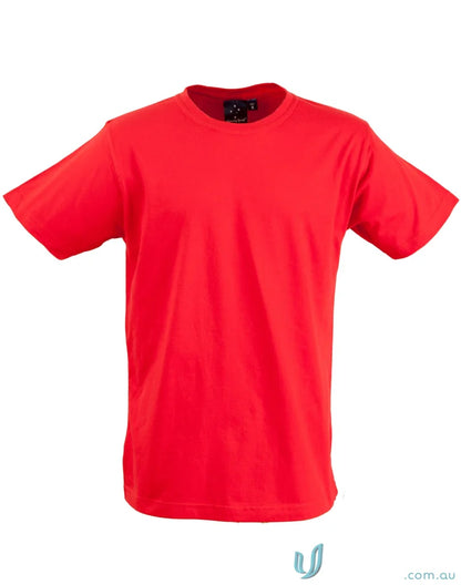 Red short-sleeved Braybrook Unisex Tee, perfect budget unisex tee for style and comfort
