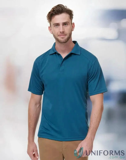 Man in teal Breathable Bamboo Charcoal Polo from PS59 Lucky Bamboo collection