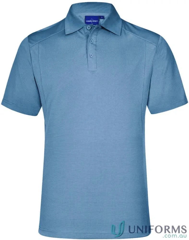 Light blue breathable bamboo charcoal polo shirt from PS59 Lucky Bamboo collection