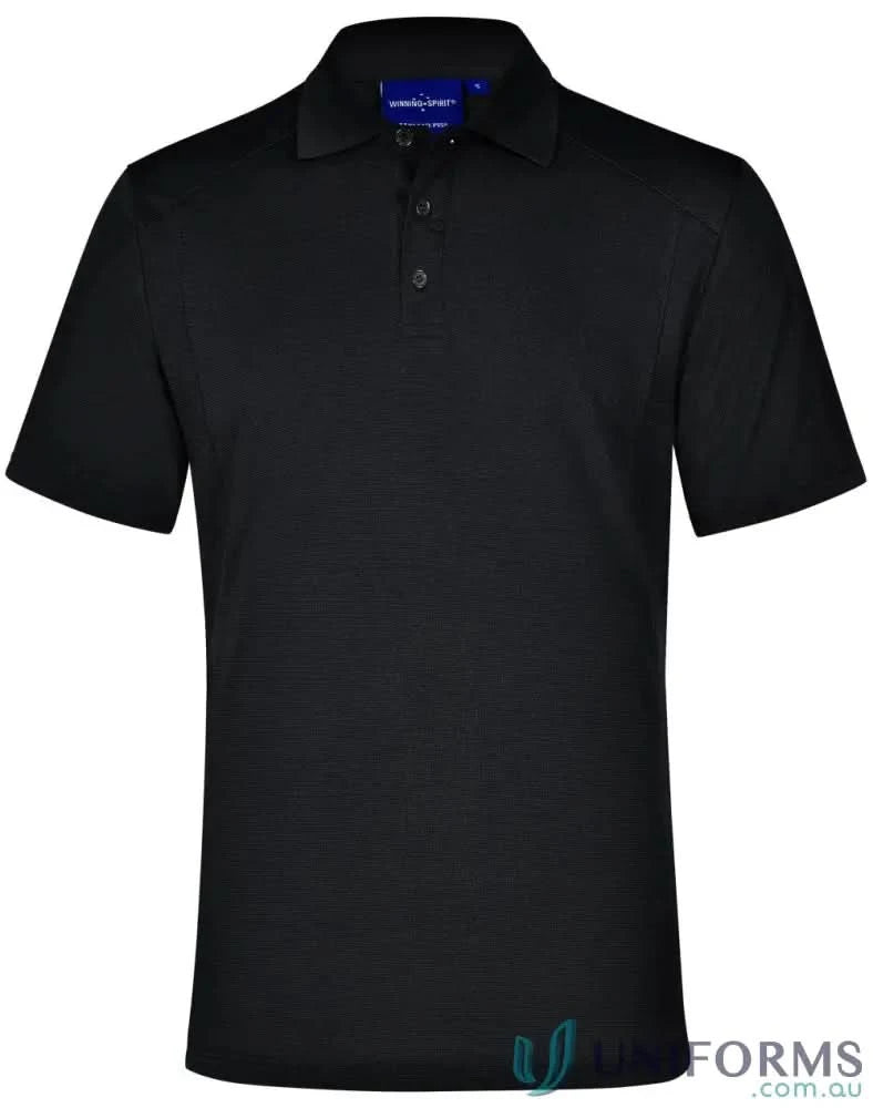 Black short-sleeved Bamboo Charcoal Polo shirt from PS59 Lucky Bamboo collection