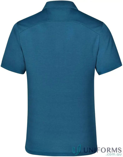 Blue short-sleeved breathable bamboo charcoal polo shirt from PS59 Lucky Bamboo collection