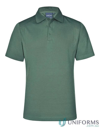 Green short-sleeved polo from Breathable Bamboo Charcoal Polo collection, perfect for summer