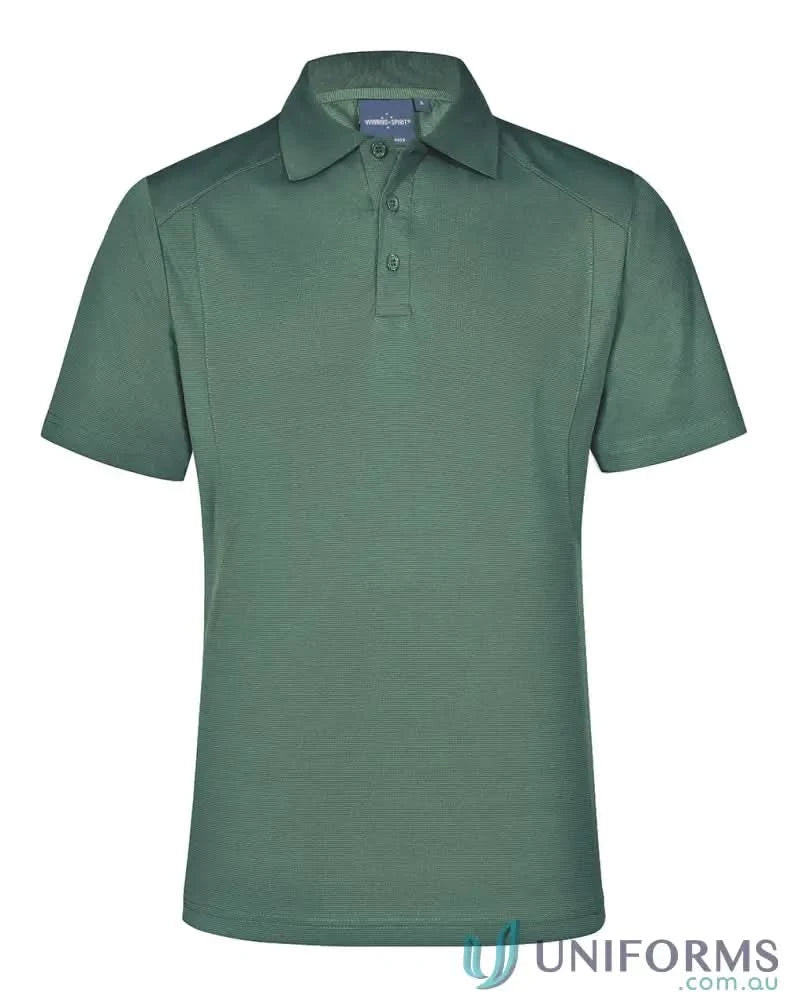 Green short-sleeved polo from Breathable Bamboo Charcoal Polo collection, perfect for summer