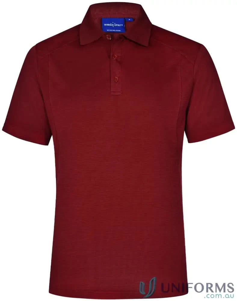Maroon short-sleeved breathable Bamboo Charcoal Polo shirt, perfect for casual wear