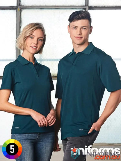 Matching teal Breathable Bamboo Charcoal Polo shirts, comfy bamboo charcoal polo style