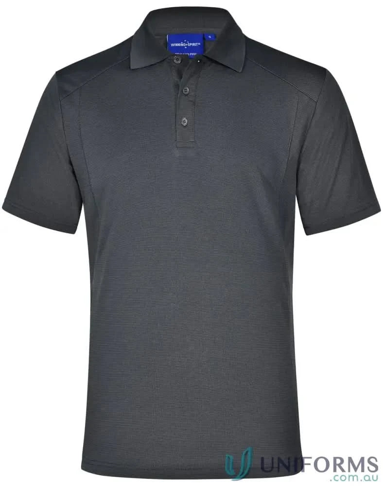 Gray short-sleeved breathable bamboo charcoal polo shirt from PS59 Lucky Bamboo collection