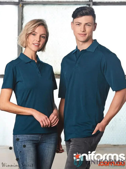 Matching teal breathable bamboo charcoal polos from ps59 Lucky Bamboo collection
