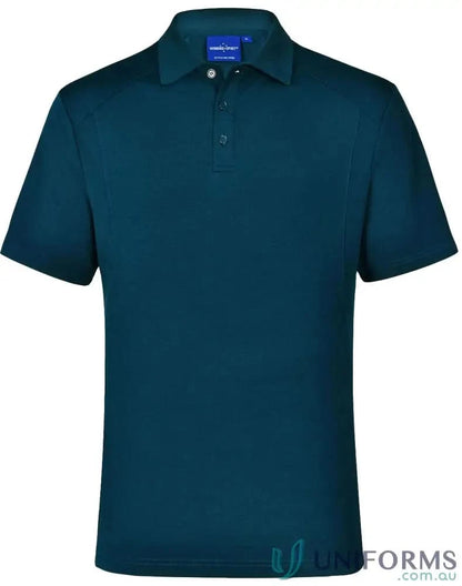 Teal short-sleeved breathable bamboo charcoal polo shirt for comfy style, perfect for PS59 Lucky Bamboo fans