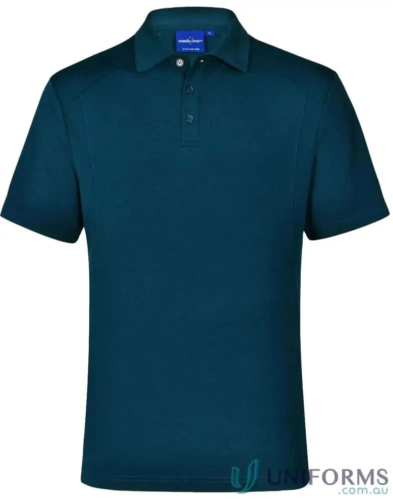 Teal short-sleeved breathable bamboo charcoal polo shirt for comfy style, perfect for PS59 Lucky Bamboo fans