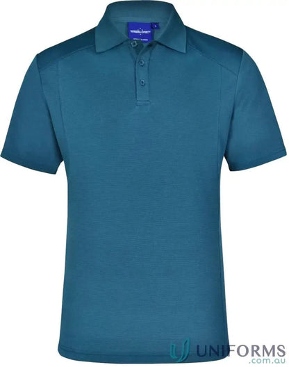 Teal short-sleeved breathable bamboo charcoal polo shirt from PS59 Lucky Bamboo