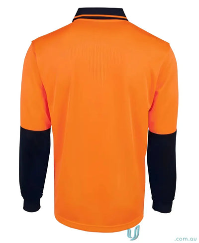 Orange and black breathable fabric long-sleeved polo shirt for 2xs uniforms