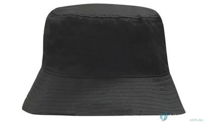 Black fabric bucket hat from Breathable Poly Twill workwear, perfect for uniforms