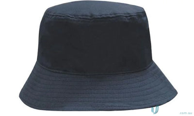 Plain dark blue bucket hat made of breathable poly twill, perfect for workwear and uniforms