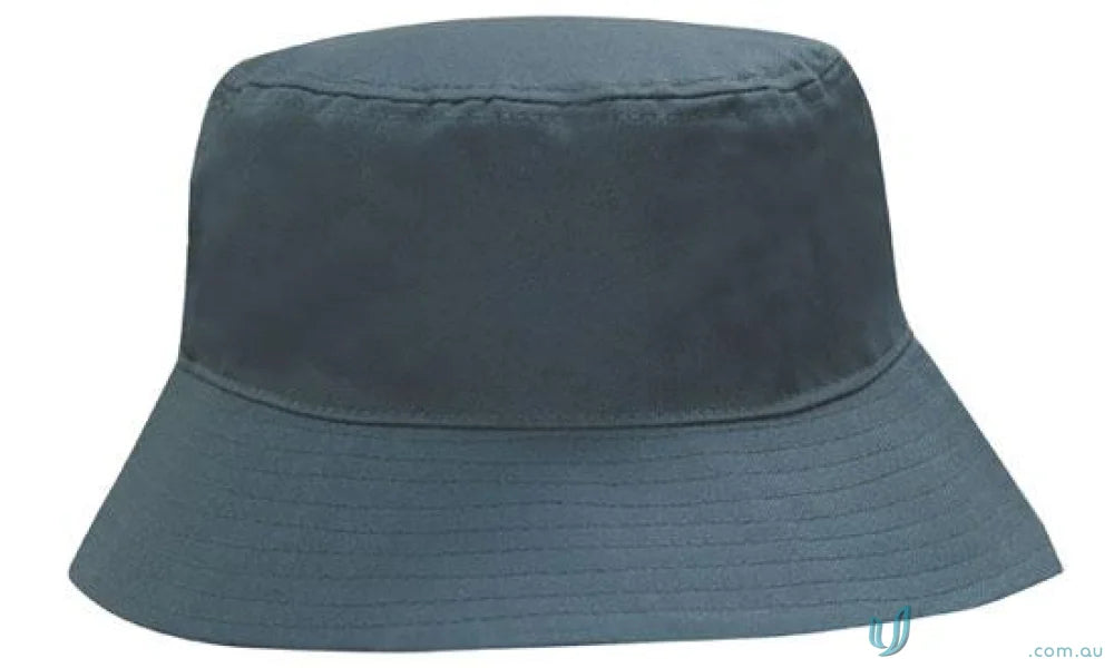 Plain dark gray-blue bucket hat for workwear and uniforms, check our faq link