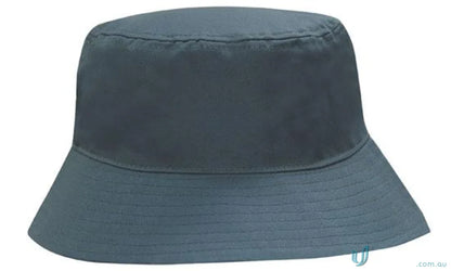 Plain dark gray-blue bucket hat for workwear and uniforms, check our faq link