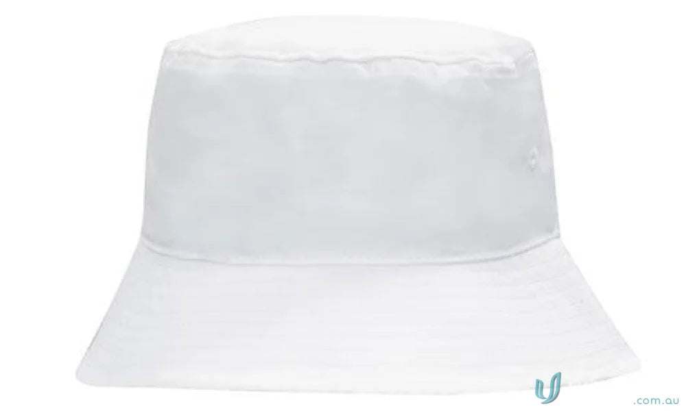 Plain white bucket hat from Breathable Poly Twill Workwear, perfect for uniforms