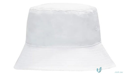 Plain white bucket hat from Breathable Poly Twill Workwear, perfect for uniforms