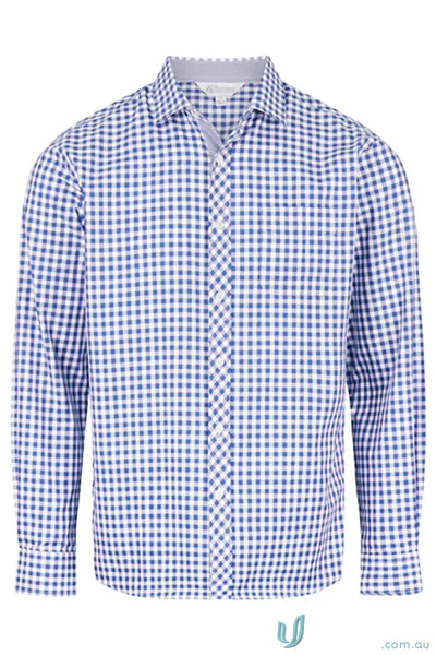 Brighton Lady Shirt L/S with blue and white checkered design perfect for casual wear