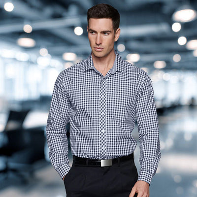 Man in Brighton LS Shirt with fashionable check design