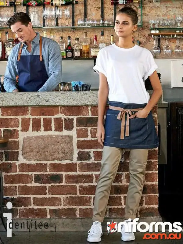 Bronte Original Denim Apron with denim waist apron in stylish indigo denim color