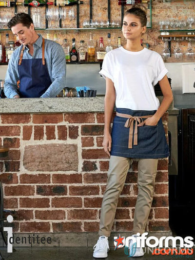 Bronte Original Denim Apron with denim waist apron in stylish indigo denim color