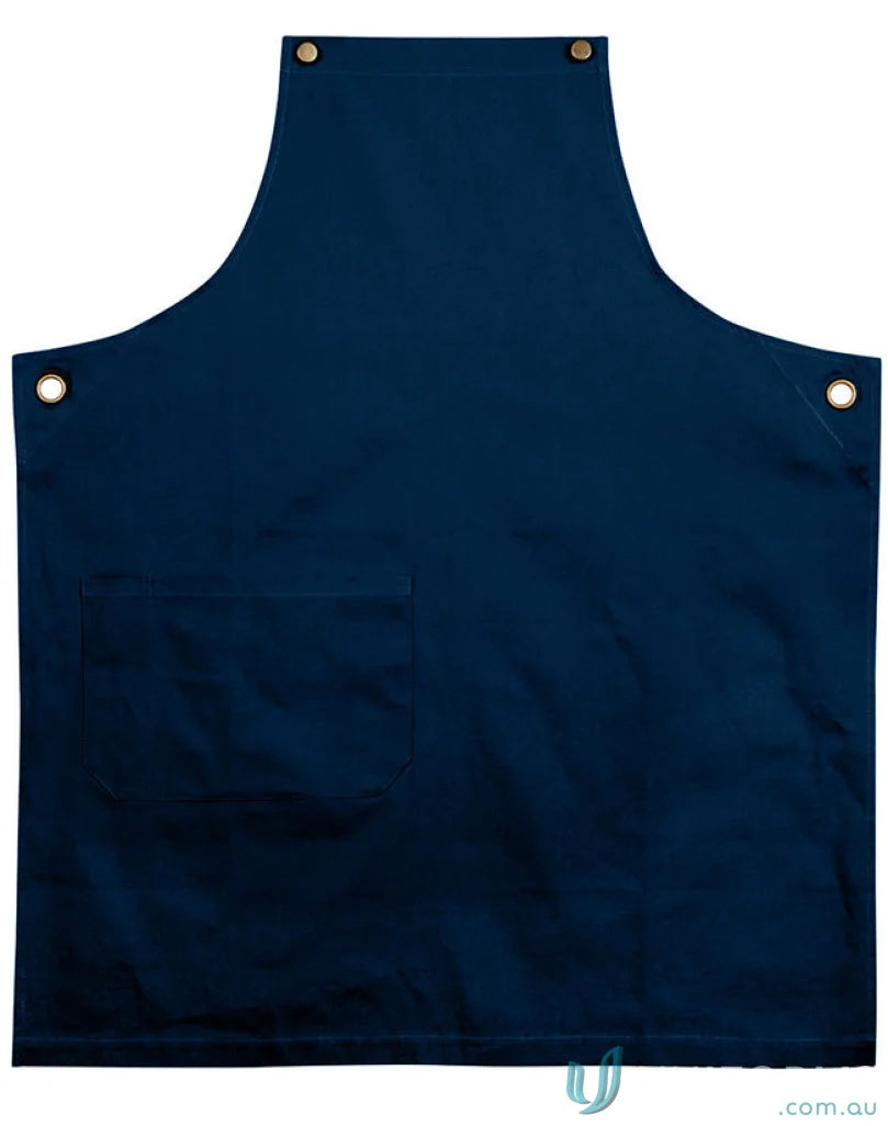 Navy blue Brunswick Bib Apron with metal grommets for functional workwear ap07 brunswick bib