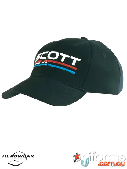Dark baseball cap with logo perfect for workwear and uniforms in Brushed Cotton style