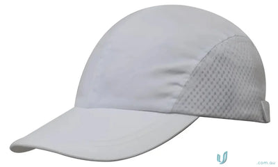 White mesh-sided baseball cap for uniforms and workwear, check our faq link here