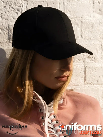 Black brushed cotton cap with contrasting peak from Brushed Heavy Cotton Cap collection