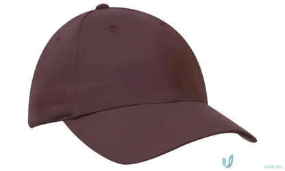 Maroon brushed cotton cap with contrasting peak, part of the Brushed Heavy Cotton Cap collection