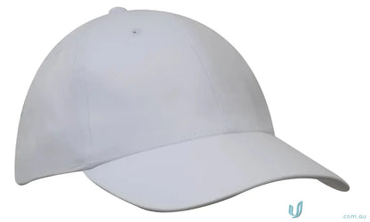 Plain white brushed cotton cap with contrasting peak, perfect heavy brushed cotton style