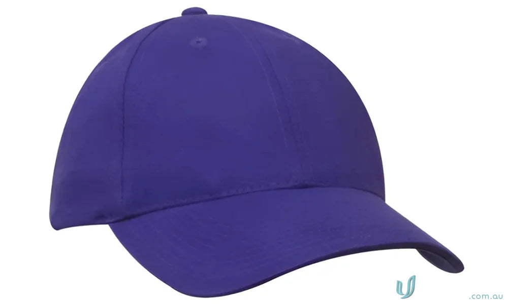 Purple brushed cotton cap with contrasting peak, made from heavy brushed cotton fabric