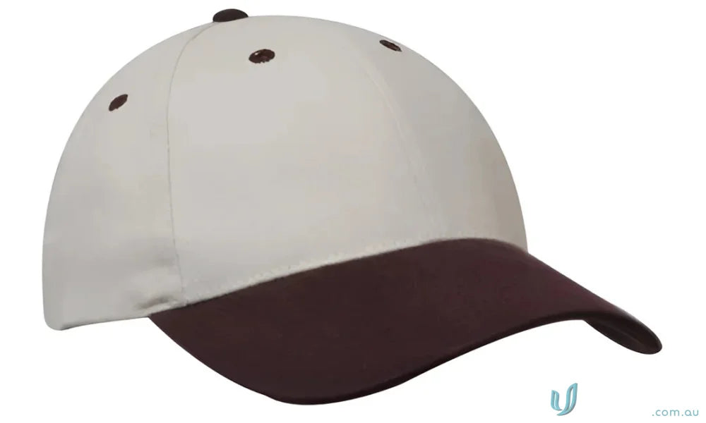 Two-tone baseball cap made of heavy brushed cotton with a contrasting peak