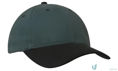 Two-tone heavy brushed cotton cap with contrasting peak for casual style