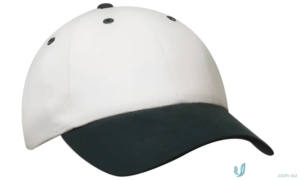 Two-tone heavy brushed cotton cap with contrasting peak for casual style