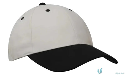 Two-tone brushed cotton cap with contrasting peak, heavy brushed cotton design