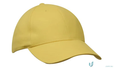 Yellow heavy brushed cotton cap with contrasting peak for casual style