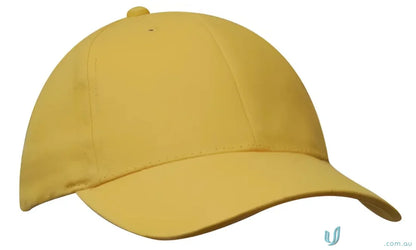 Yellow heavy brushed cotton cap with contrasting peak for a cool casual look