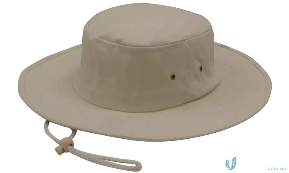 Beige canvas sun hat from Brushed Heavy Cotton Hat featuring high quality printing